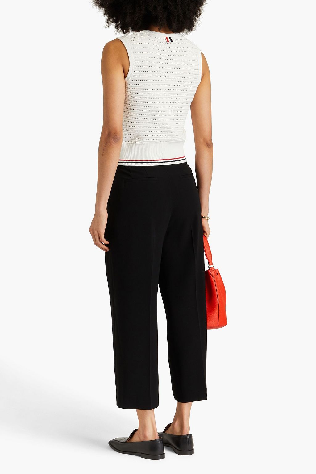THEORY Cropped crepe straight-leg pants