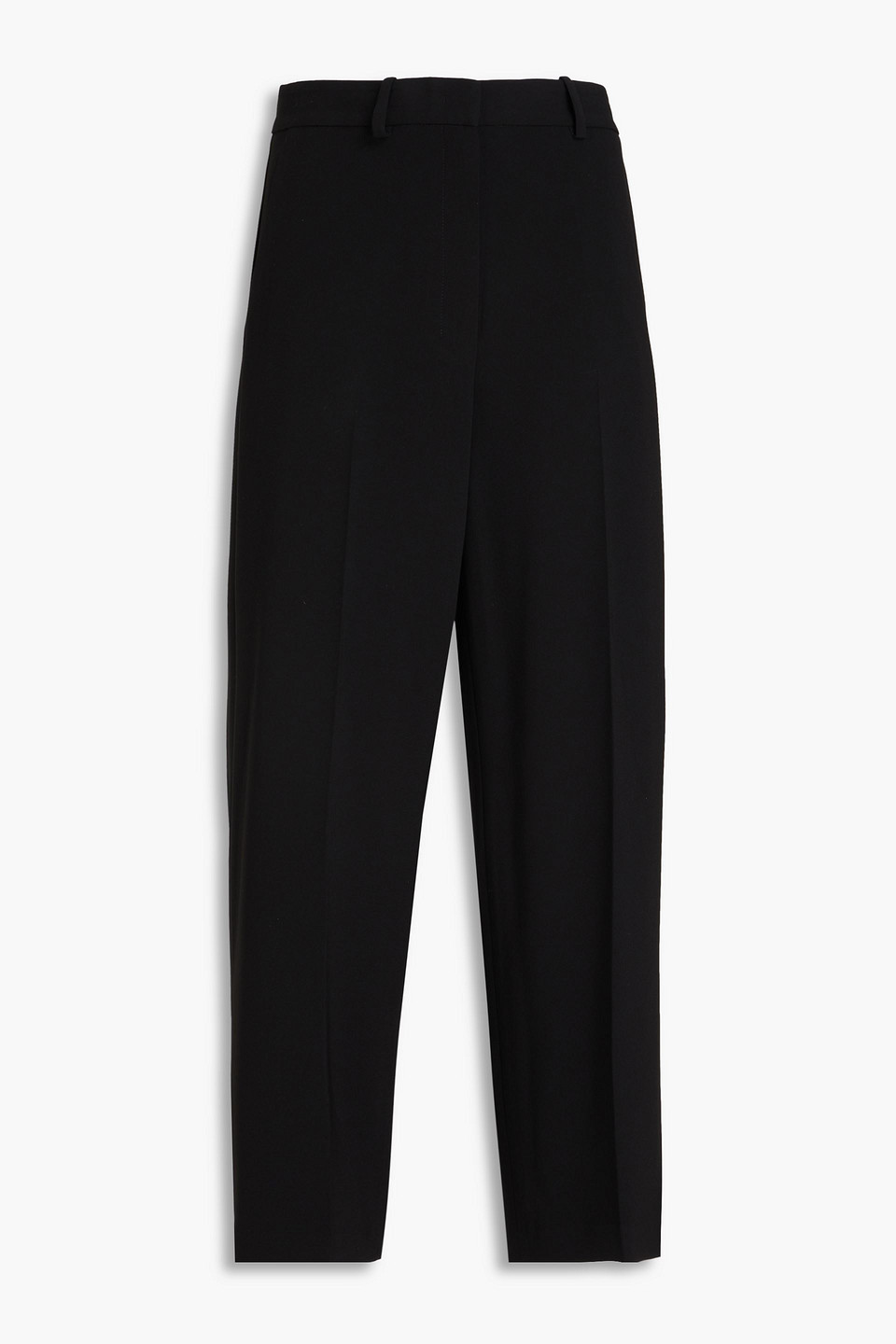 Theory Cropped Crepe Straight-leg Pants In Black