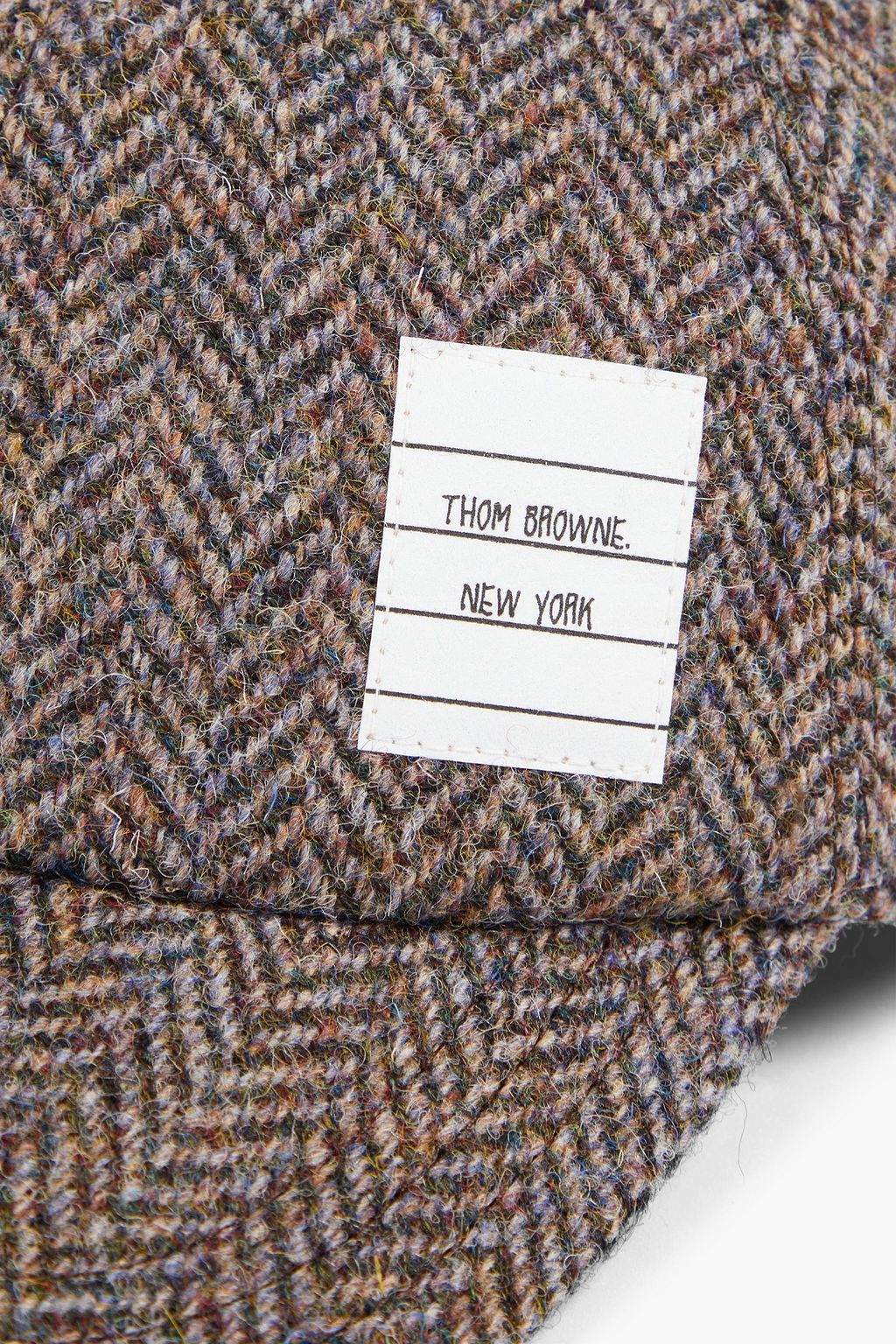 THOM BROWNE Herringbone wool-tweed baseball cap