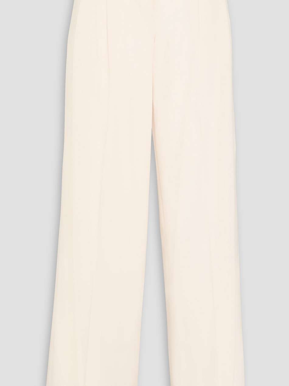pleated wool-blend wide-leg pants