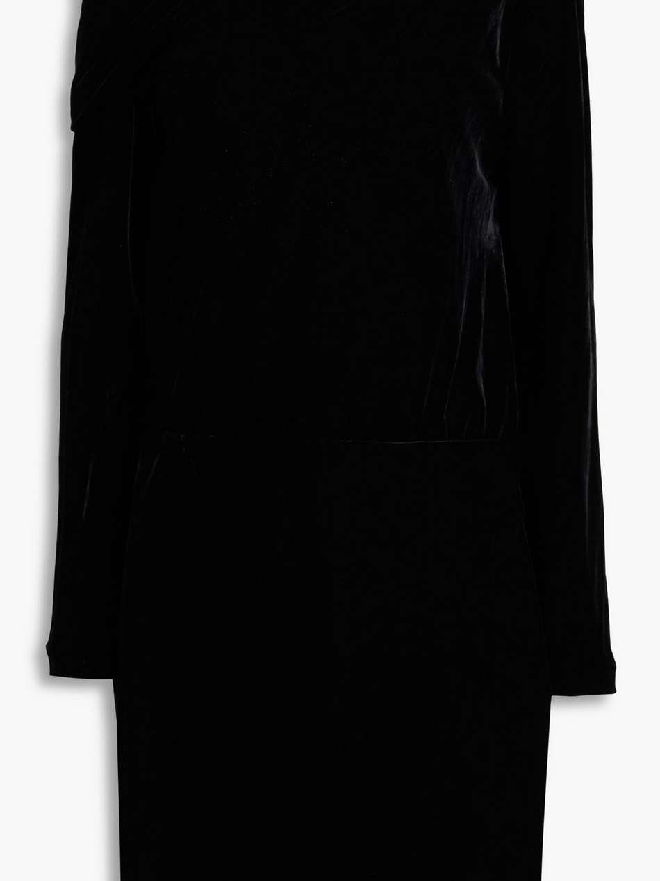 asymmetric velvet mini dress
