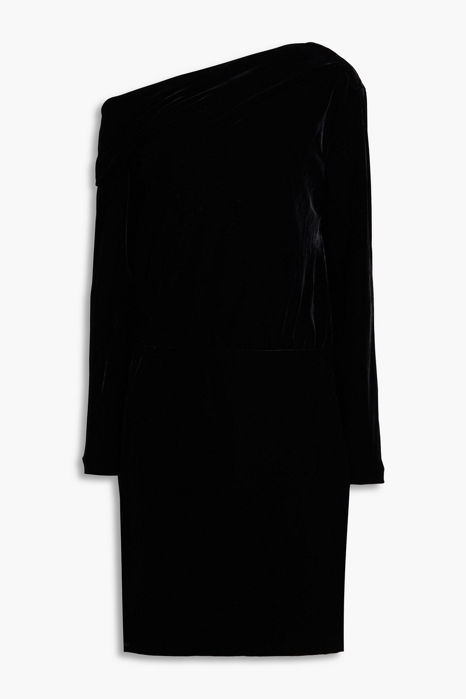 Theory - Asymmetric velvet mini dress - Black - US 2