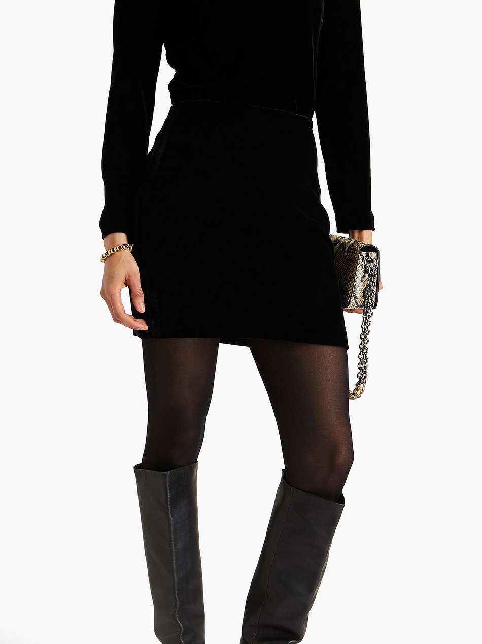asymmetric velvet mini dress