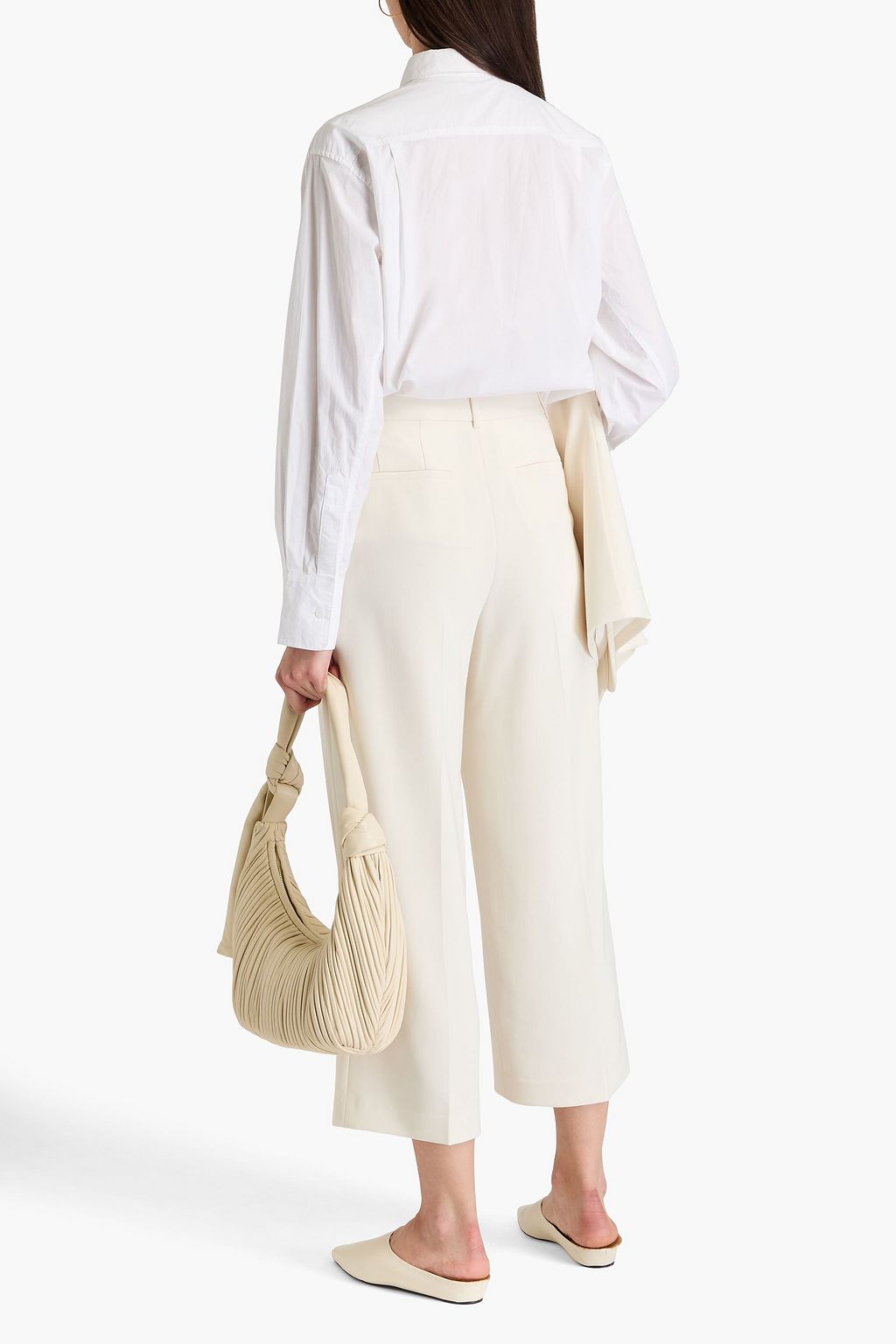 THEORY クレープ クロップド ストレートレッグパンツ