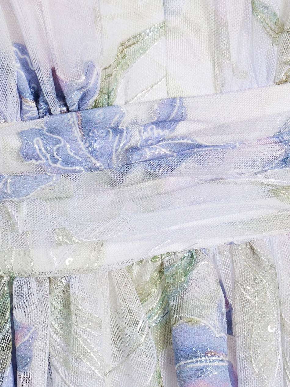 embellished floral-print tulle maxi dress