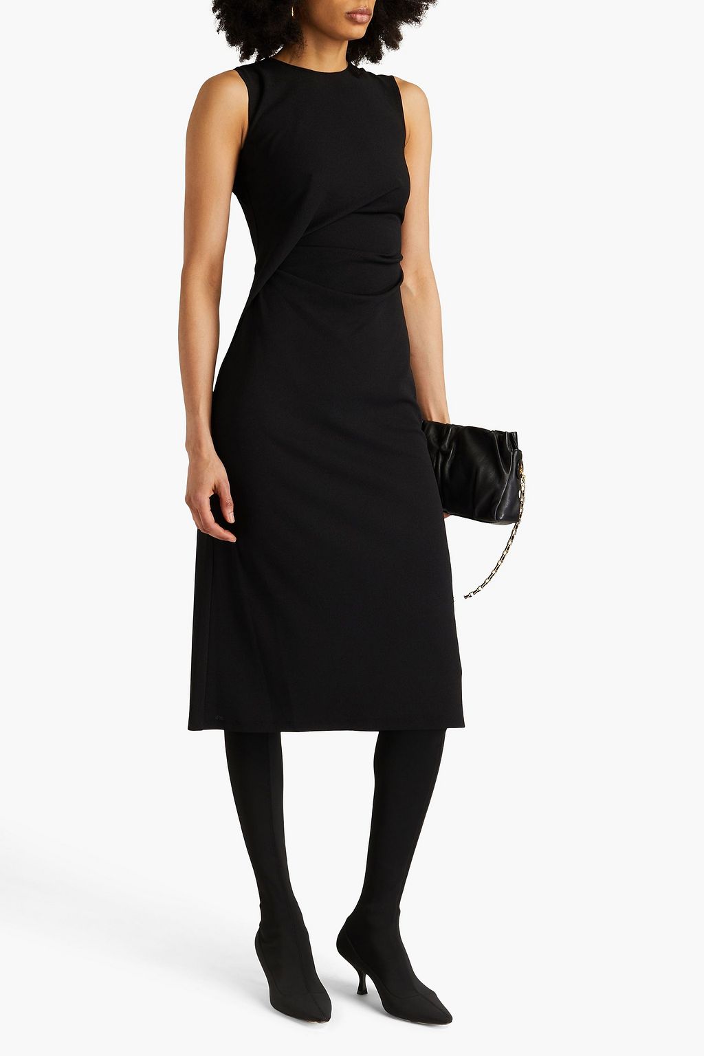 THEORY Draped crepe midi dress
