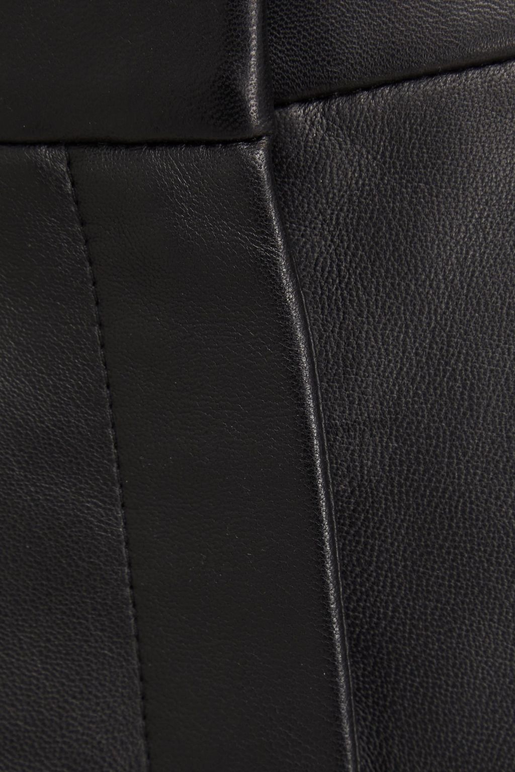 THEORY レザー ストレートレッグパンツ