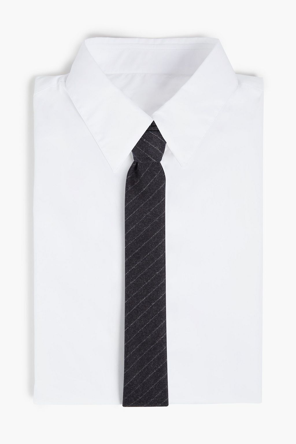 THOM BROWNE Pinstriped wool-flannel tie
