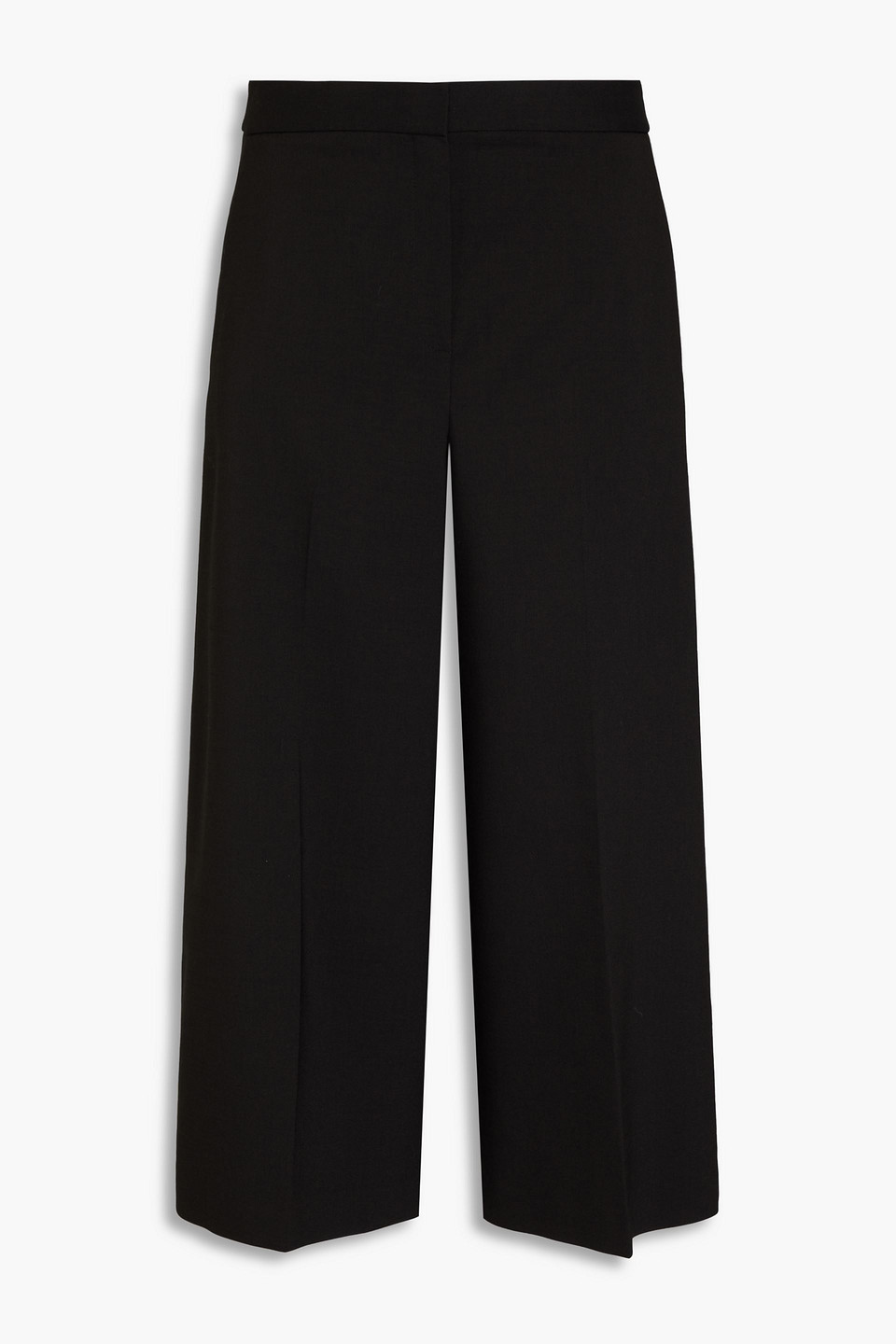 Theory Cropped Twill Wide-leg Trousers In Black