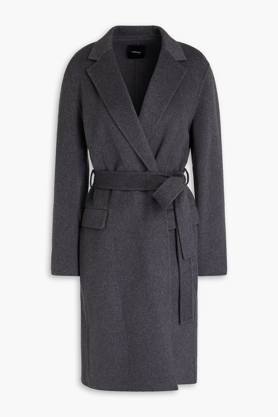 Theory Wool And Cashmere-blend Felt Coat In Anthracite