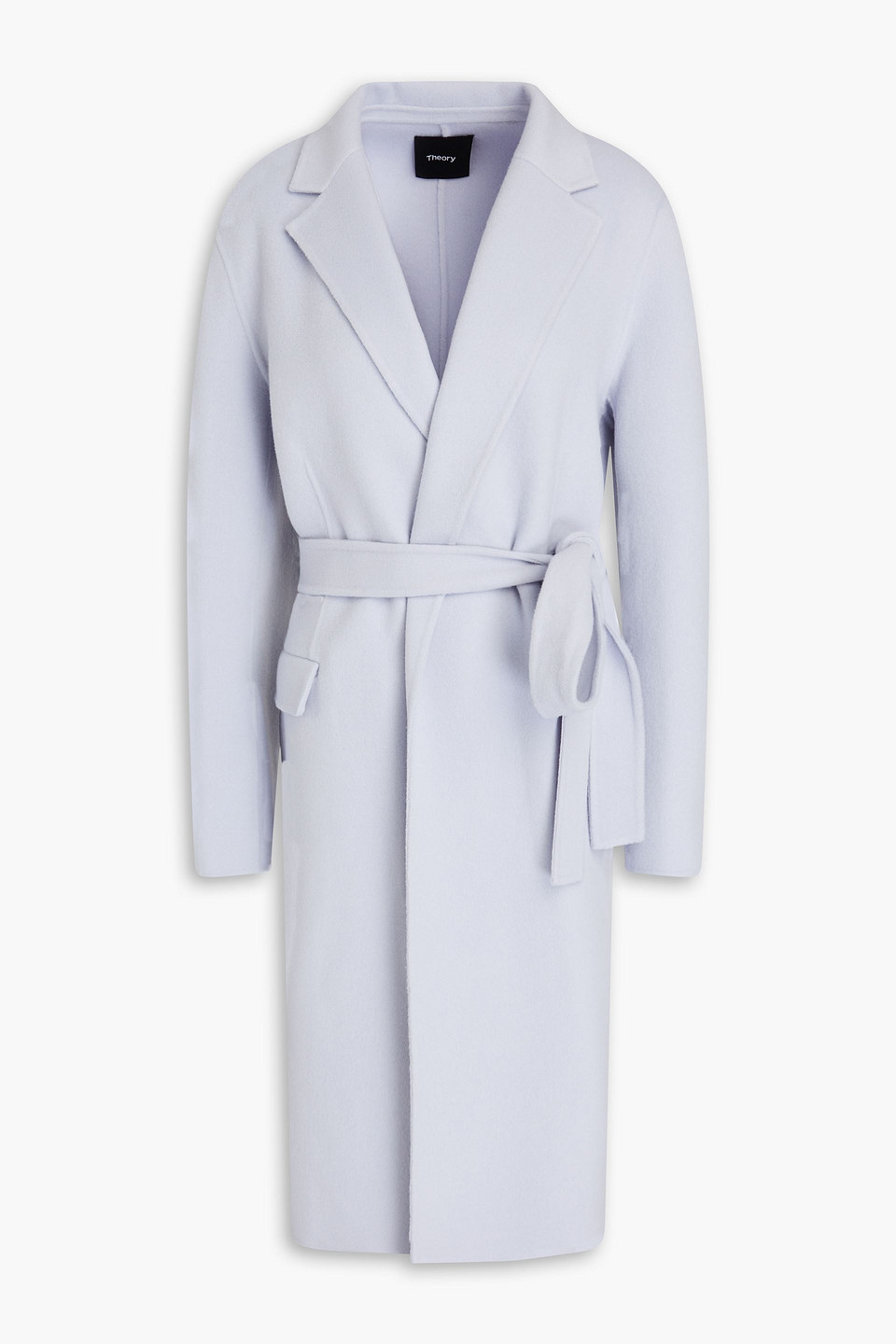 Theory Belted Wool And Cashmere-blend Felt Coat In Lilac