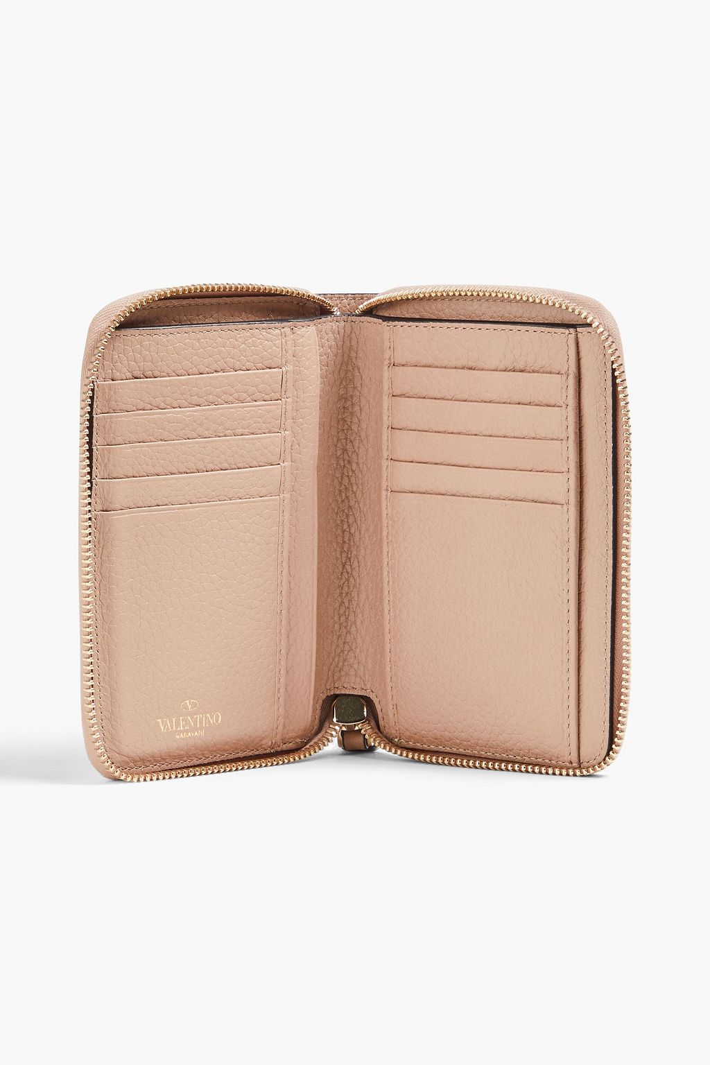 VALENTINO GARAVANI Rockstud pebbled-leather wallet