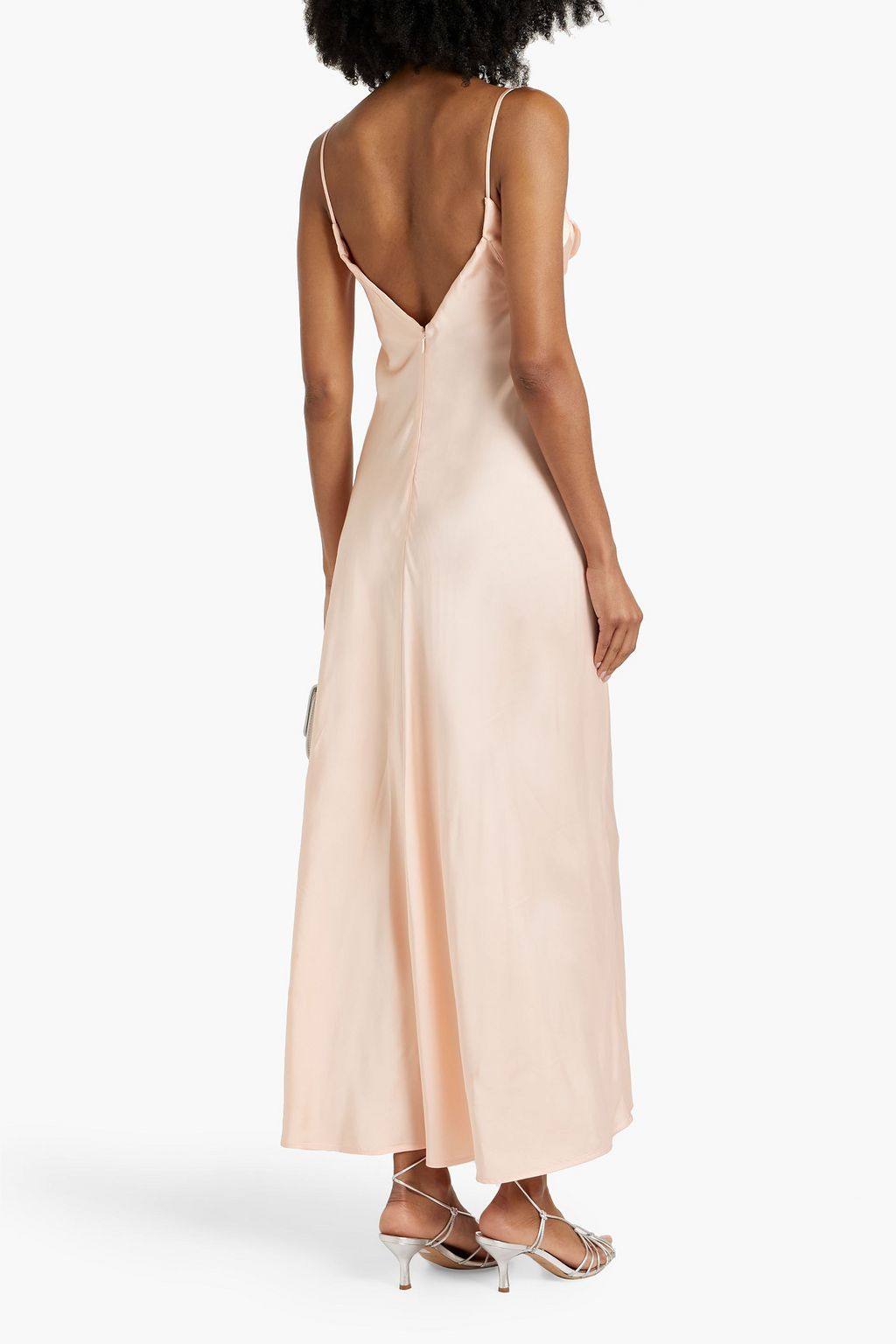 JIL SANDER Ruched satin maxi dress