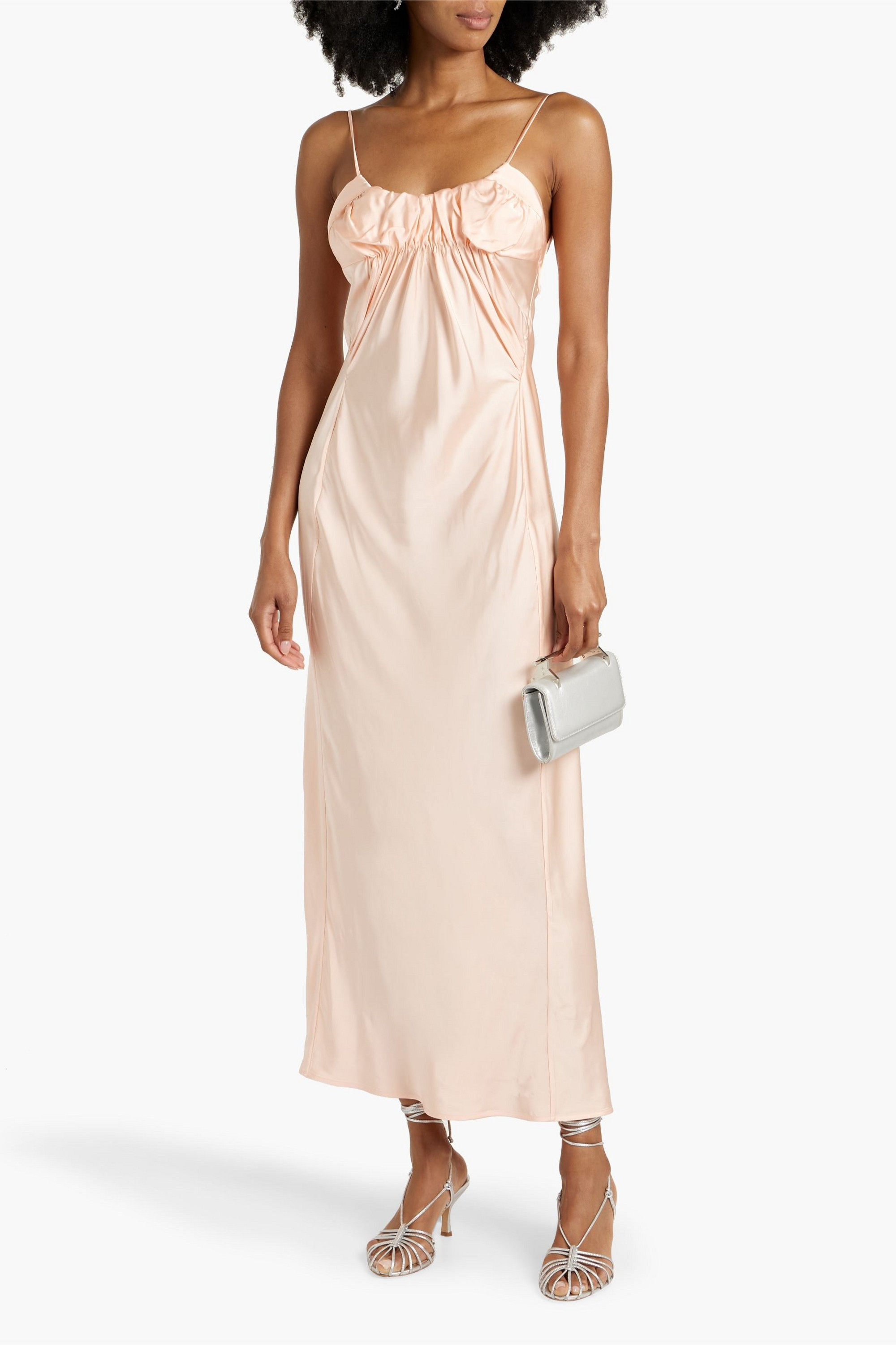 Jil Sander Ruched satin maxi dress