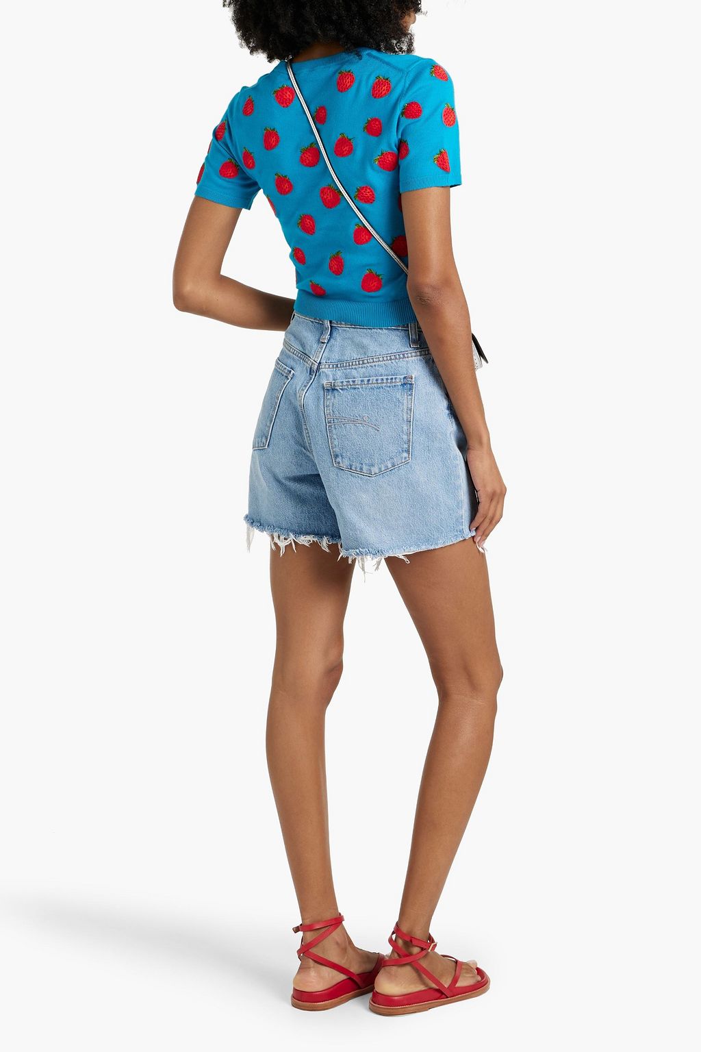 ALICE + OLIVIA كنزة رياضية «سيارا» مصنوعة من مزيج من القطن ومطرزة