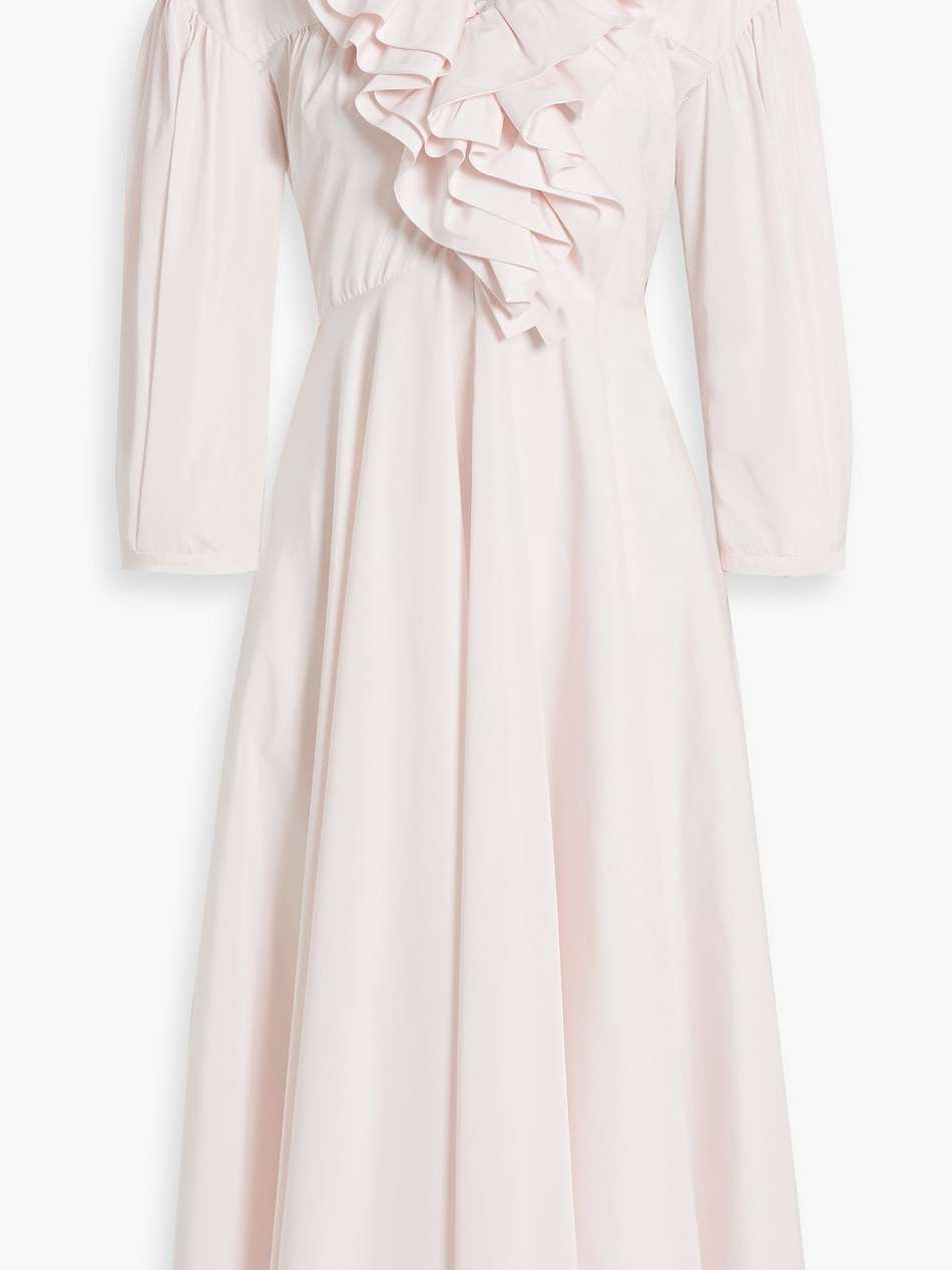 ruffled taffeta midi dress