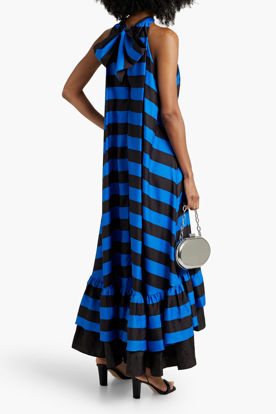 ALICE AND OLIVIA JOVIE STRIPED FAILLE MAXI DRESS