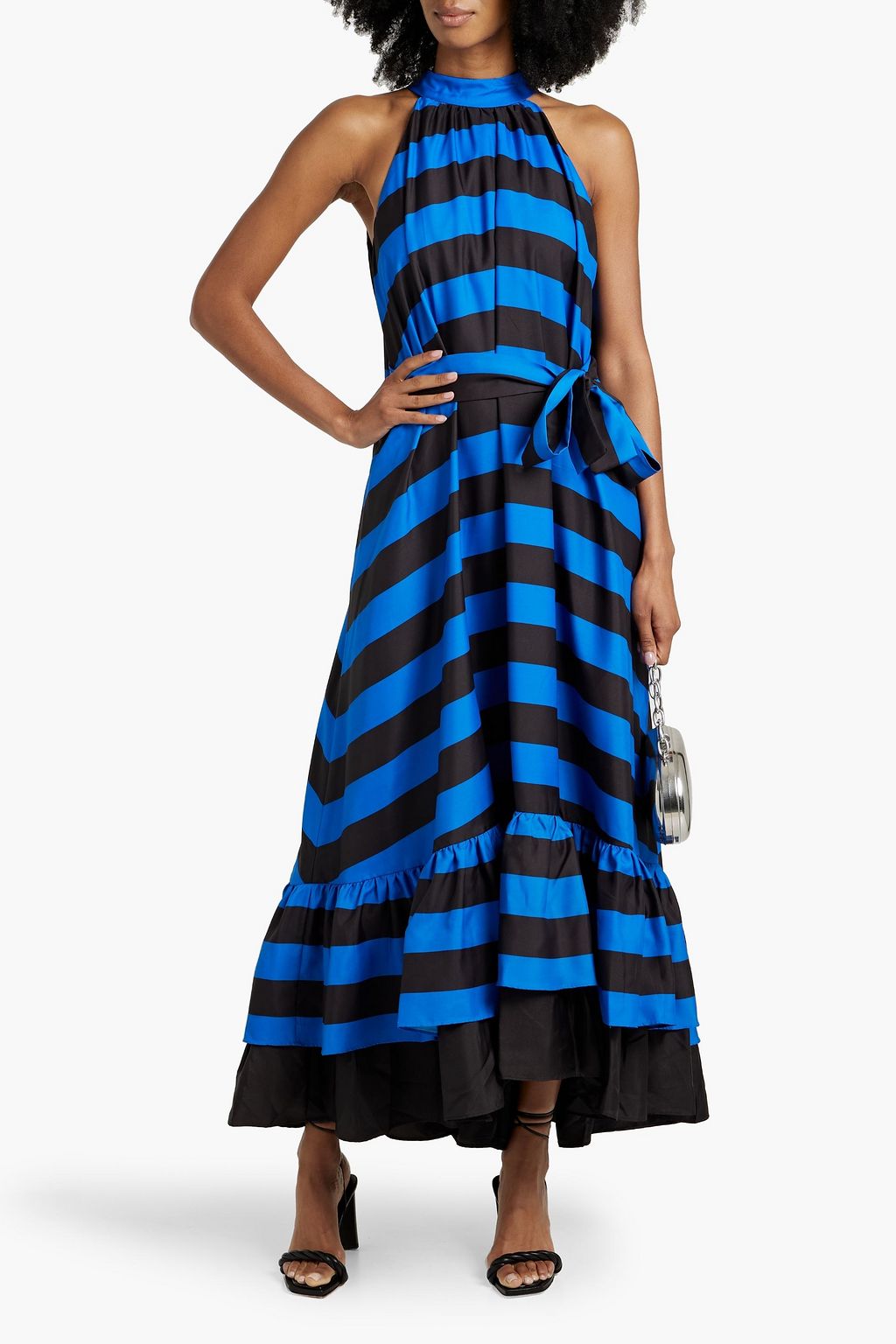 ALICE + OLIVIA Jovie striped faille maxi dress