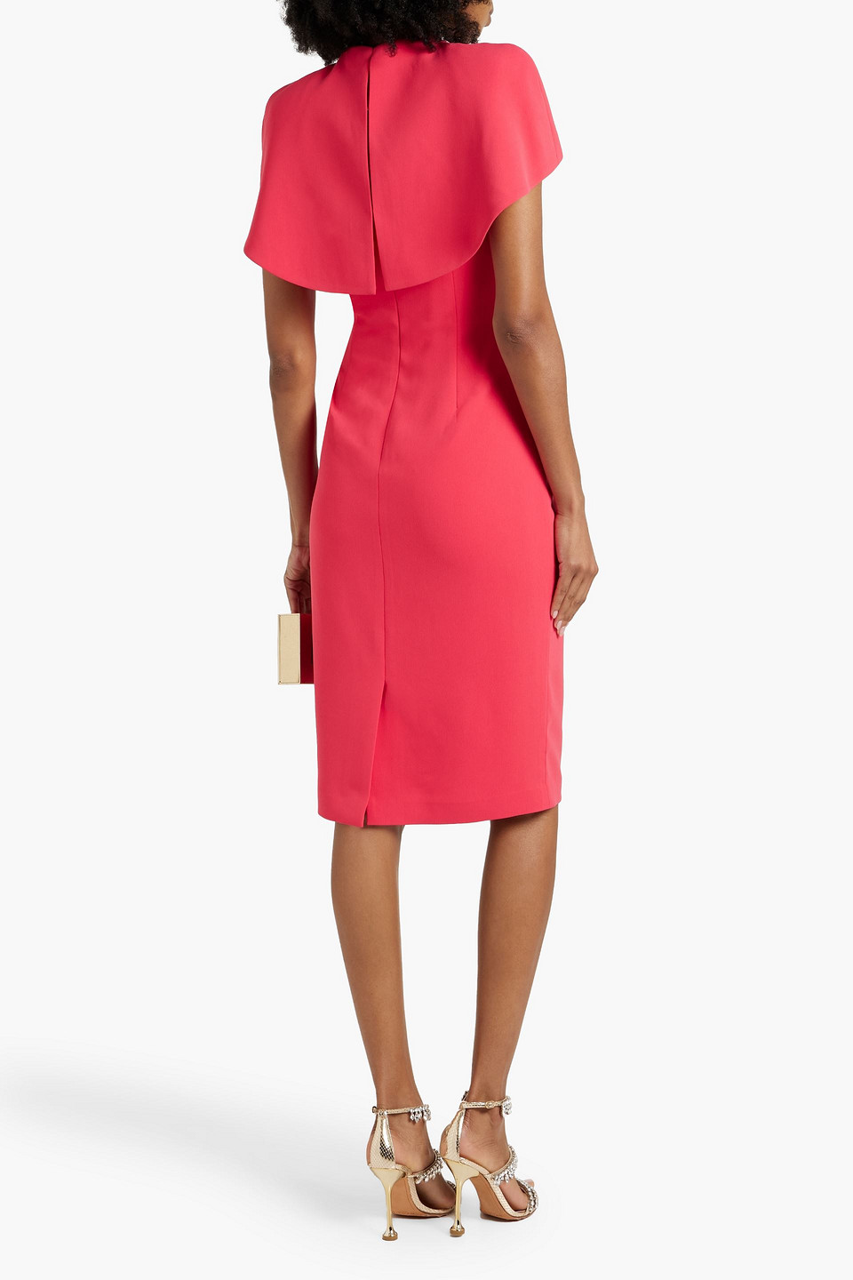 Badgley Mischka Women's Cape-shoulder Sheath Dress In Papaya