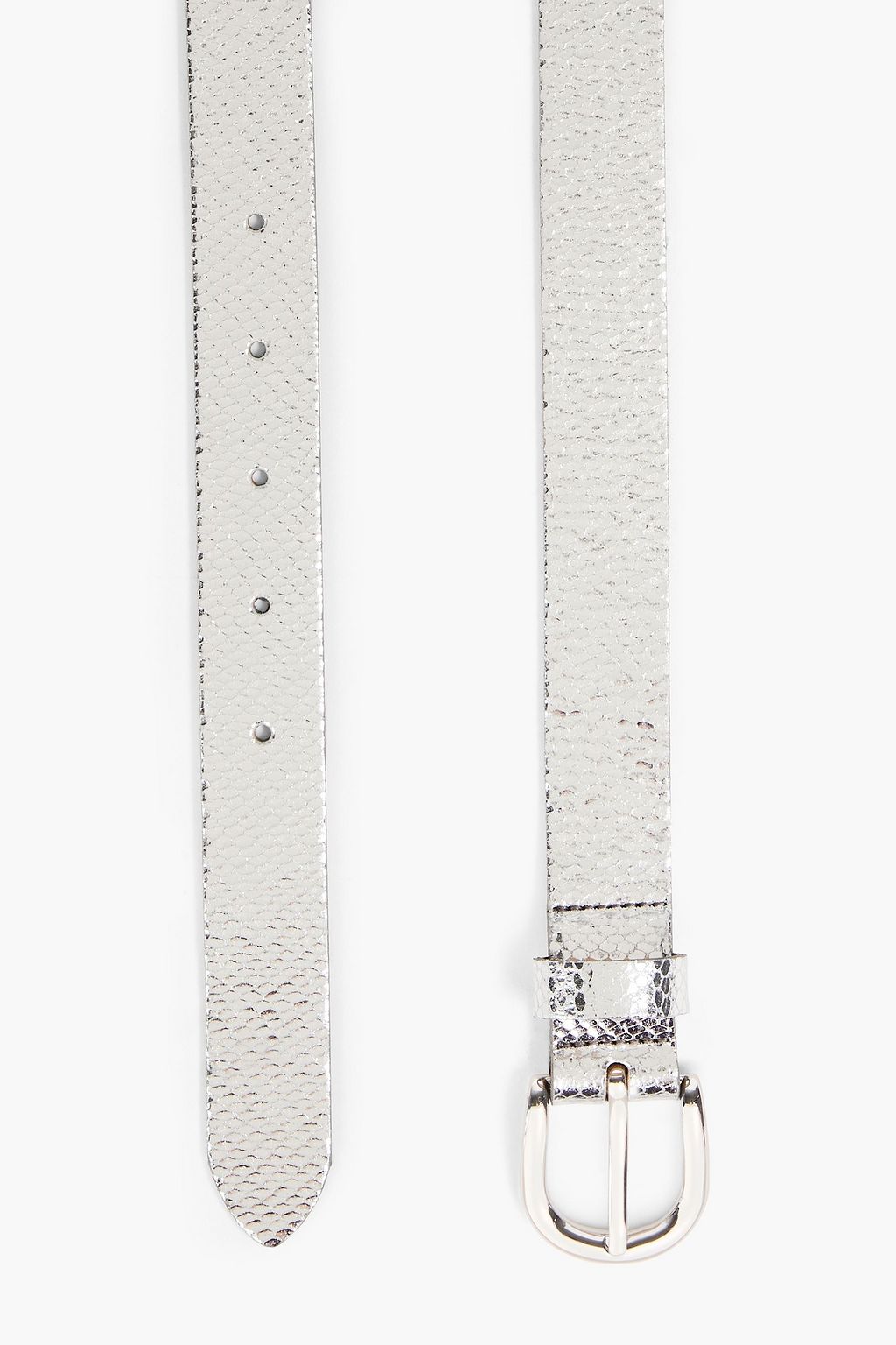 ISABEL MARANT Zap metallic lizard-effect leather belt