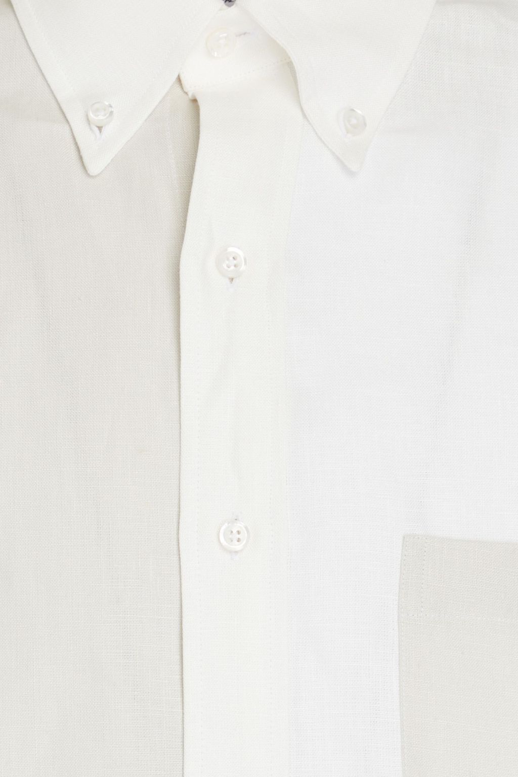 THOM BROWNE 투톤 리넨 셔츠