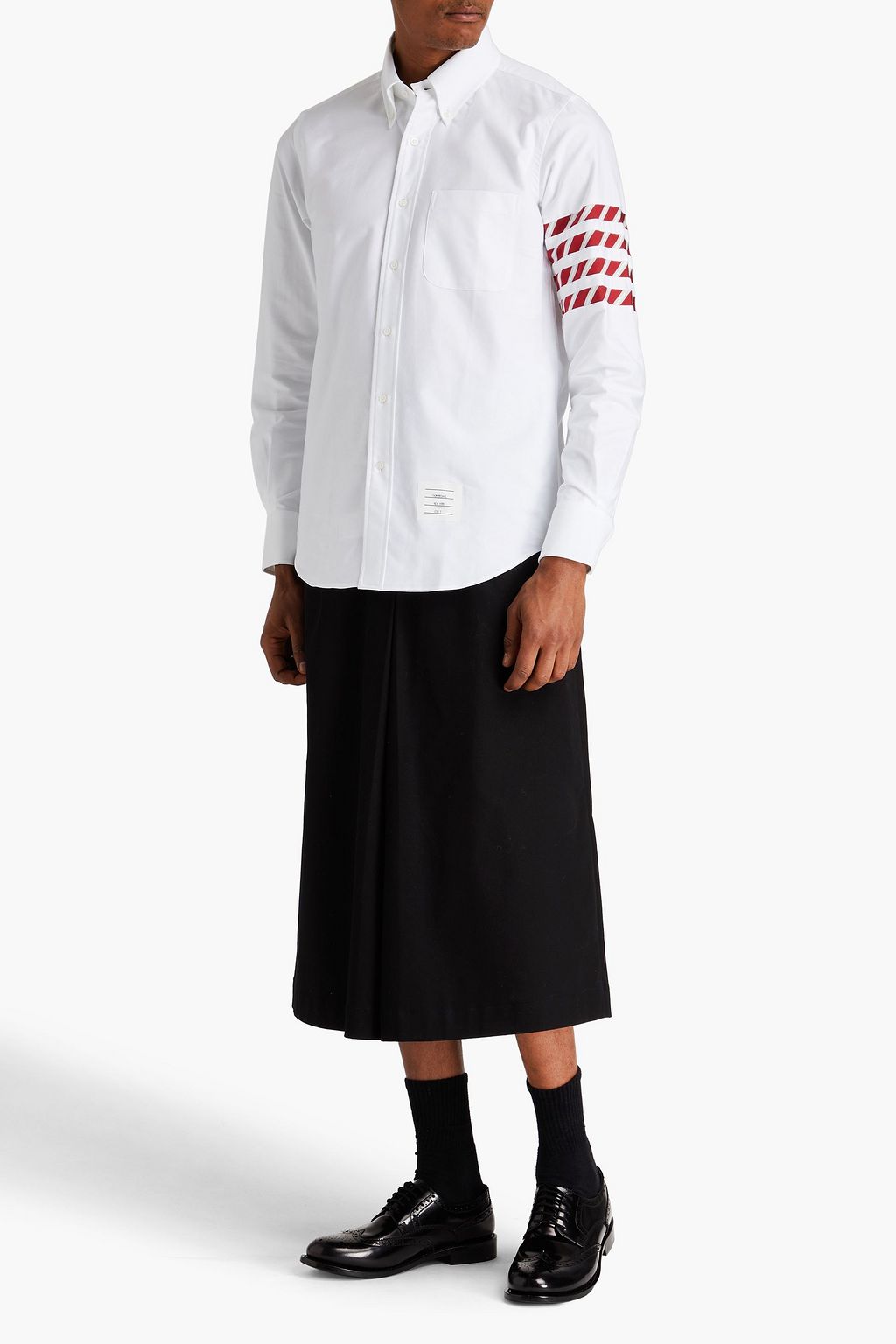 THOM BROWNE Striped cotton Oxford shirt