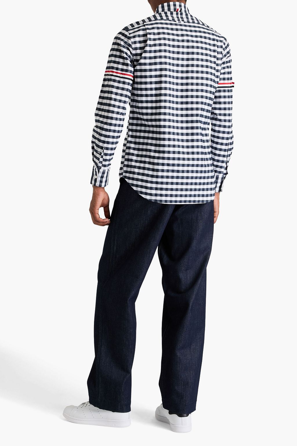 THOM BROWNE Gingham cotton-piqué shirt