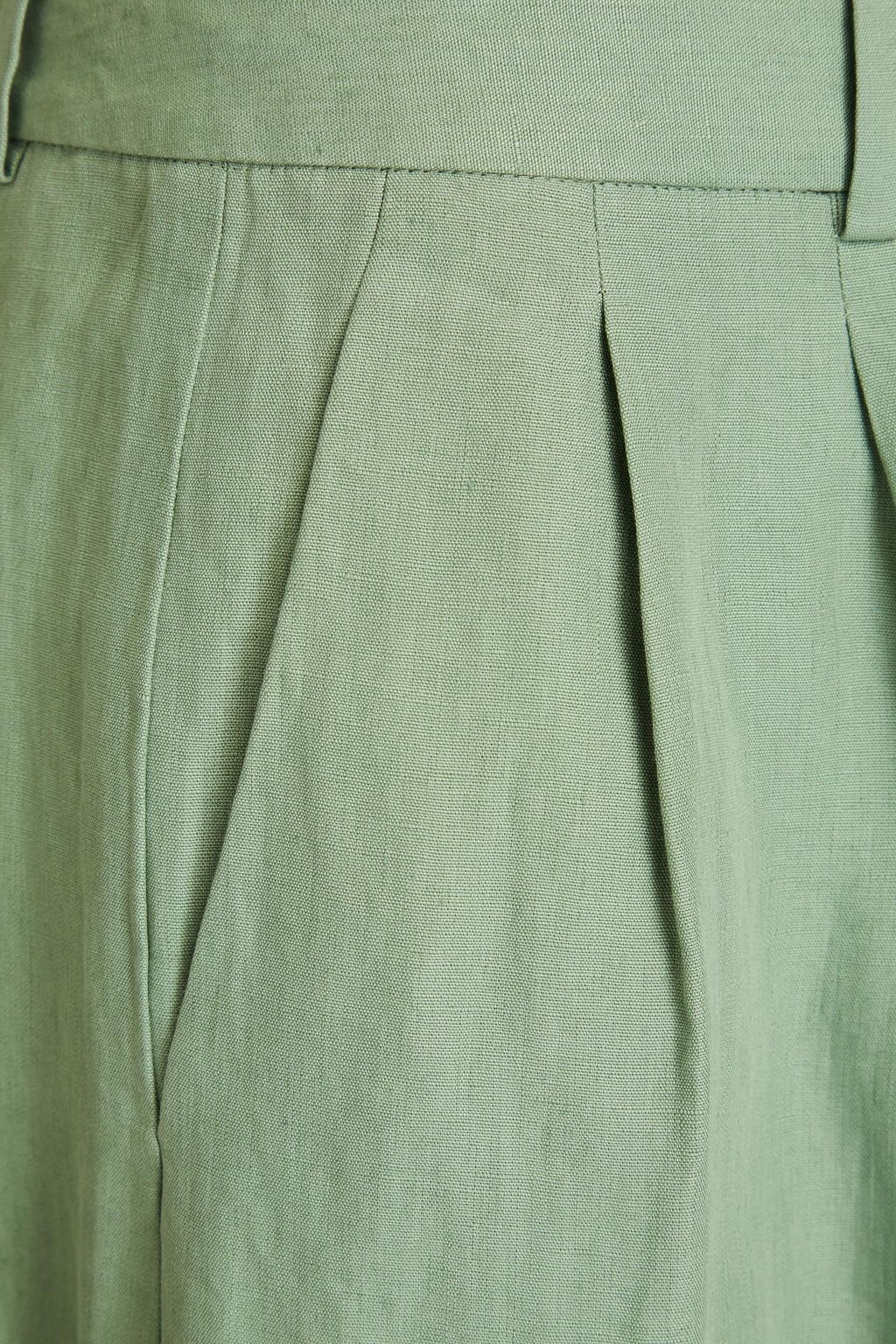 THEORY Pleated linen wide-leg pants