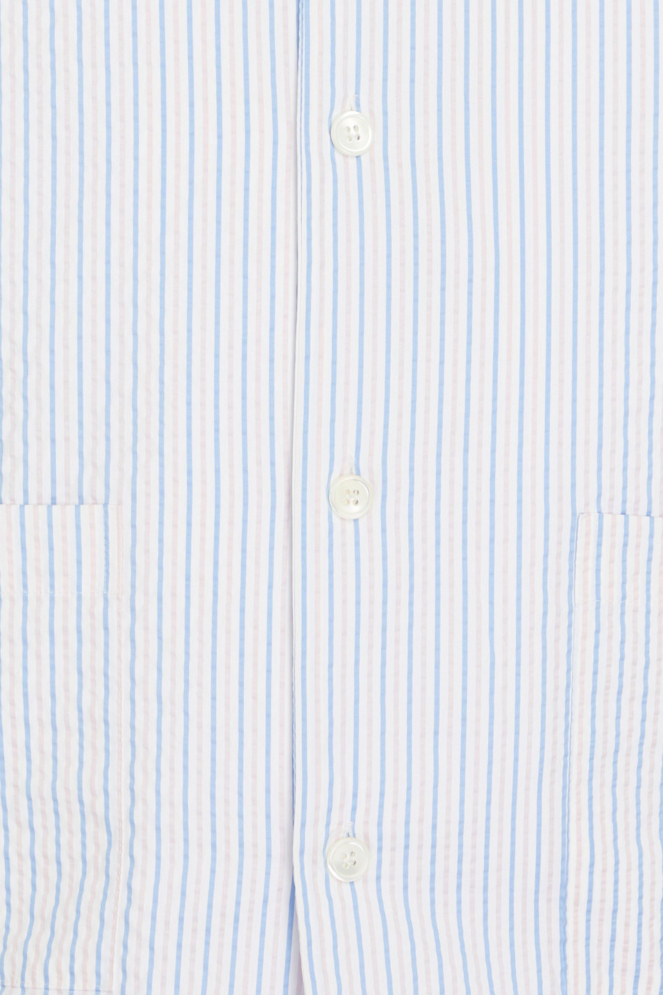 Thom Browne Hemd Aus Seersucker Mit Streifen In Bleu