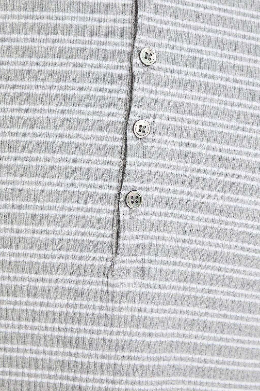 THOM BROWNE Striped cotton-jersey polo shirt