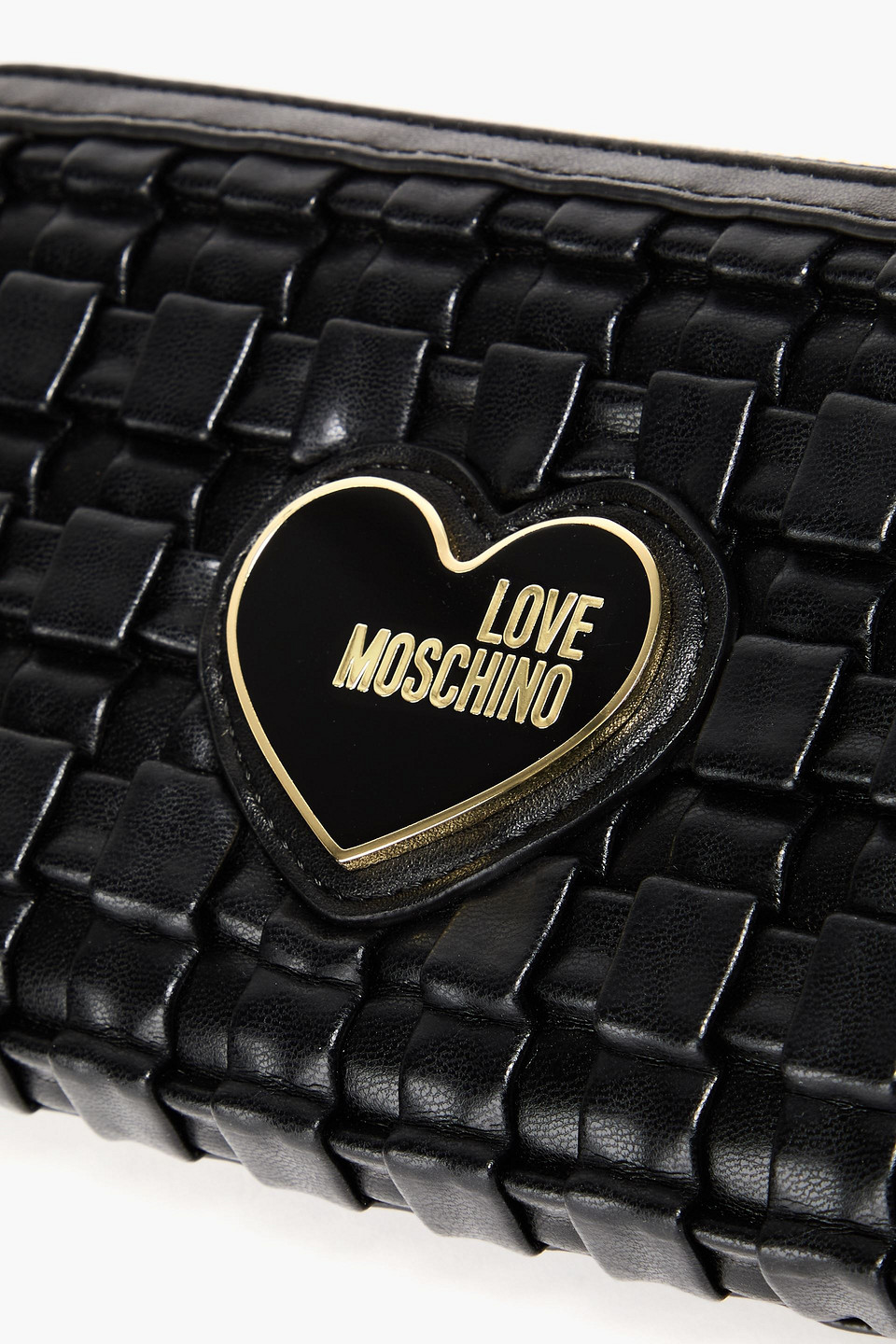 LOVE MOSCHINO WOVEN FAUX LEATHER WALLET