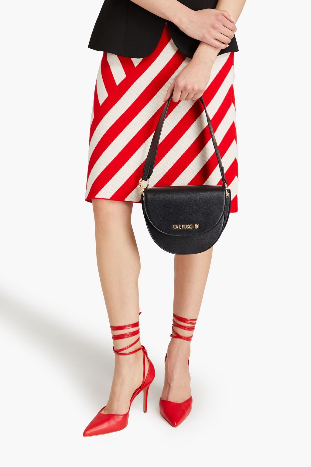 LOVE MOSCHINO Faux pebbled-leather shoulder bag