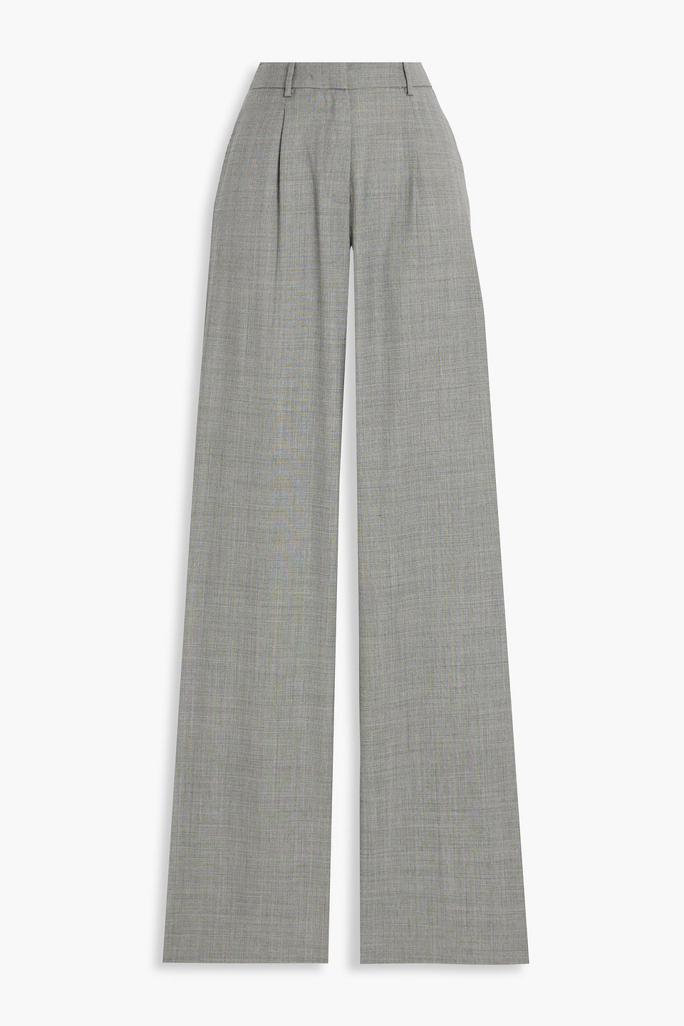 Magda Butrym Pleated Wool-blend Wide-leg Pants In Gray