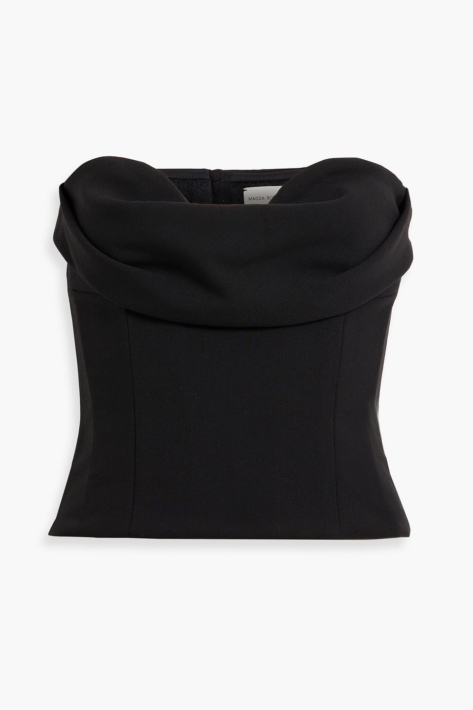 Magda Butrym Draped Wool-blend Crepe Bustier Top In Black