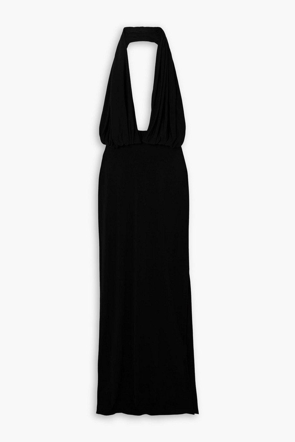 magda butrym - draped stretch-satin halterneck gown - black - fr 38