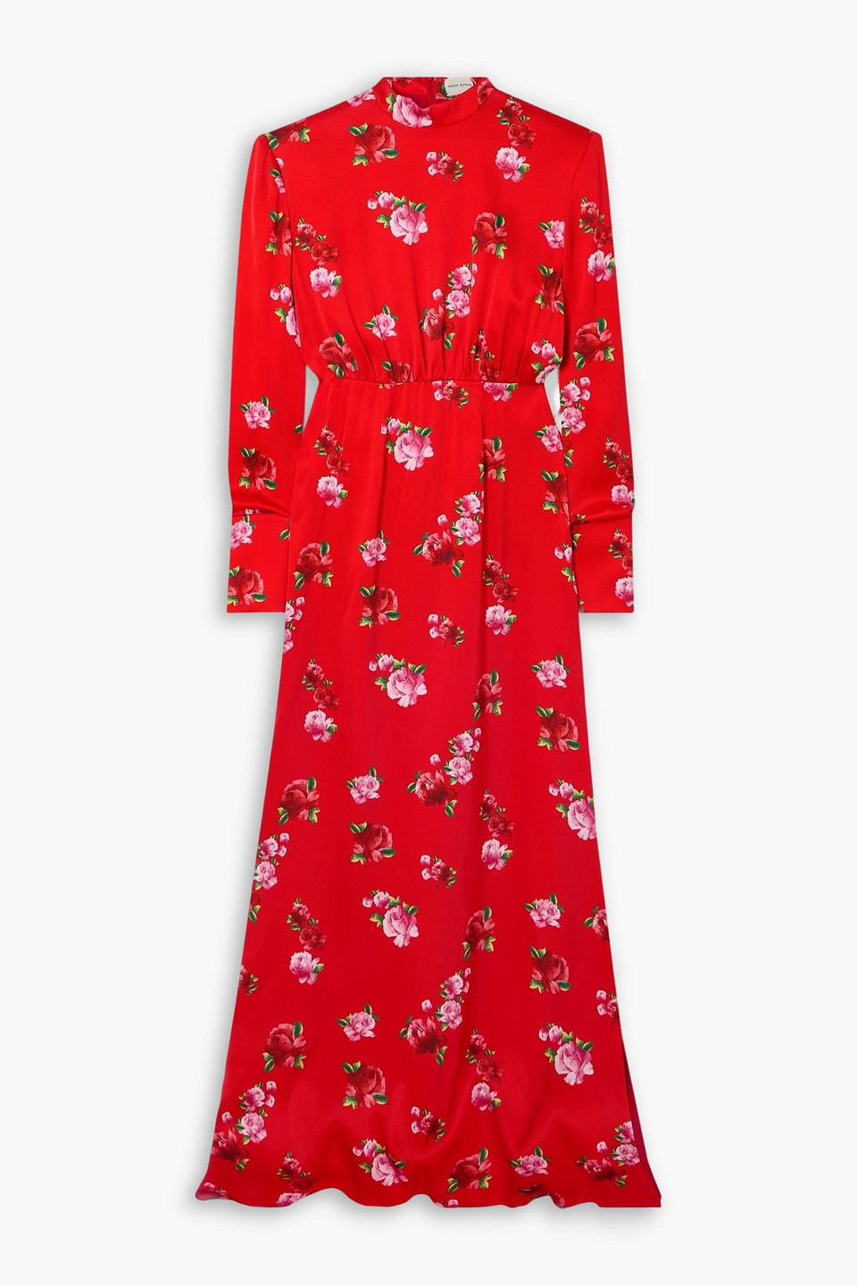 magda butrym - gathered floral-print silk maxi dress - red - fr 34