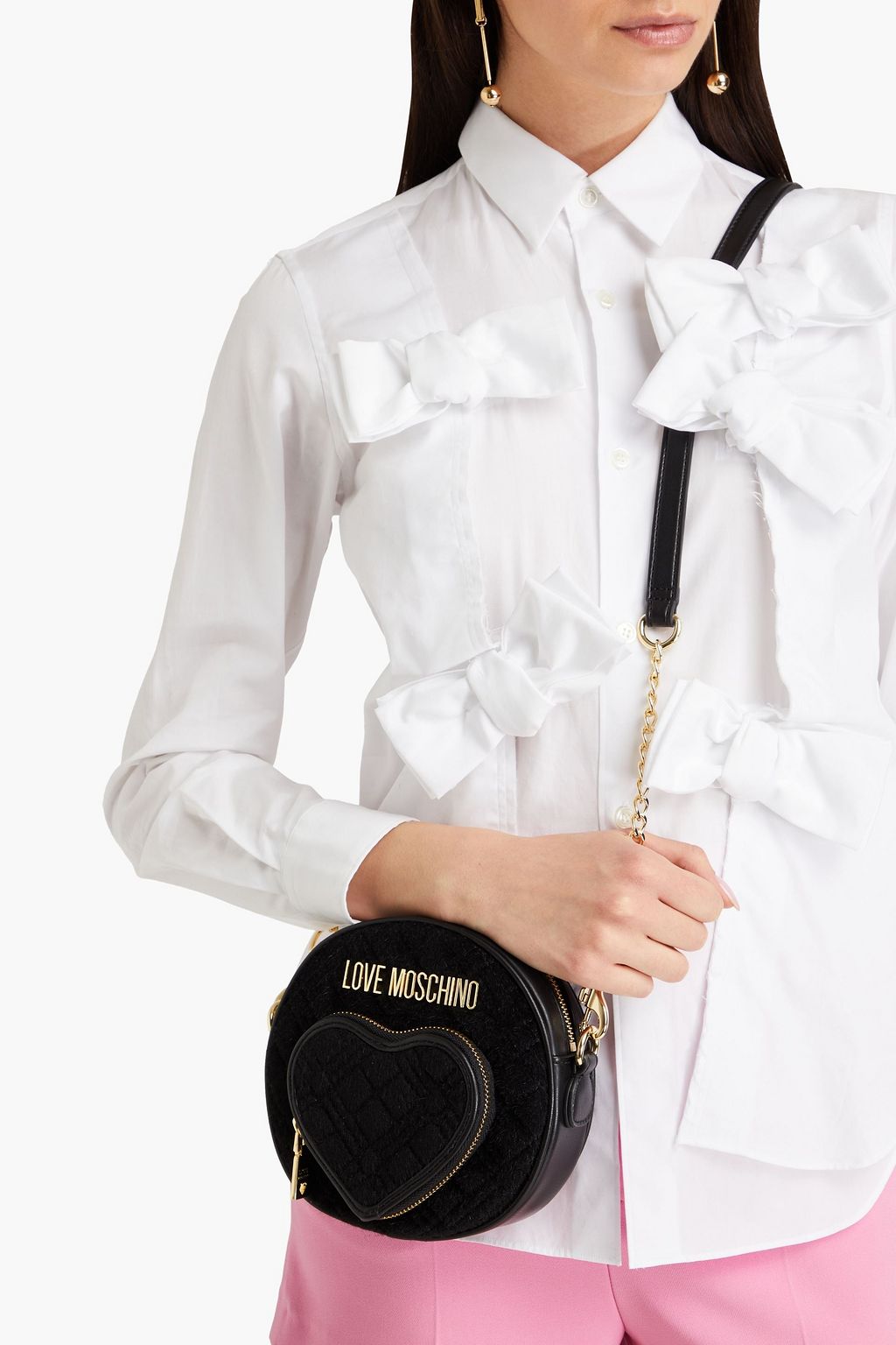 LOVE MOSCHINO Quilted velvet cross-body bag