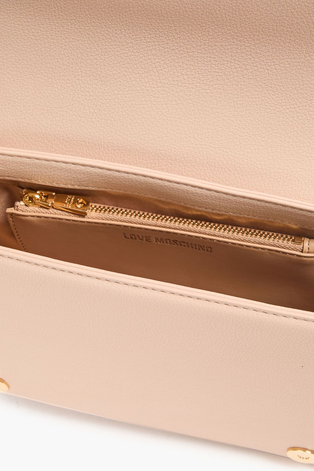 LOVE MOSCHINO Chain-embellished faux leather cross-body bag