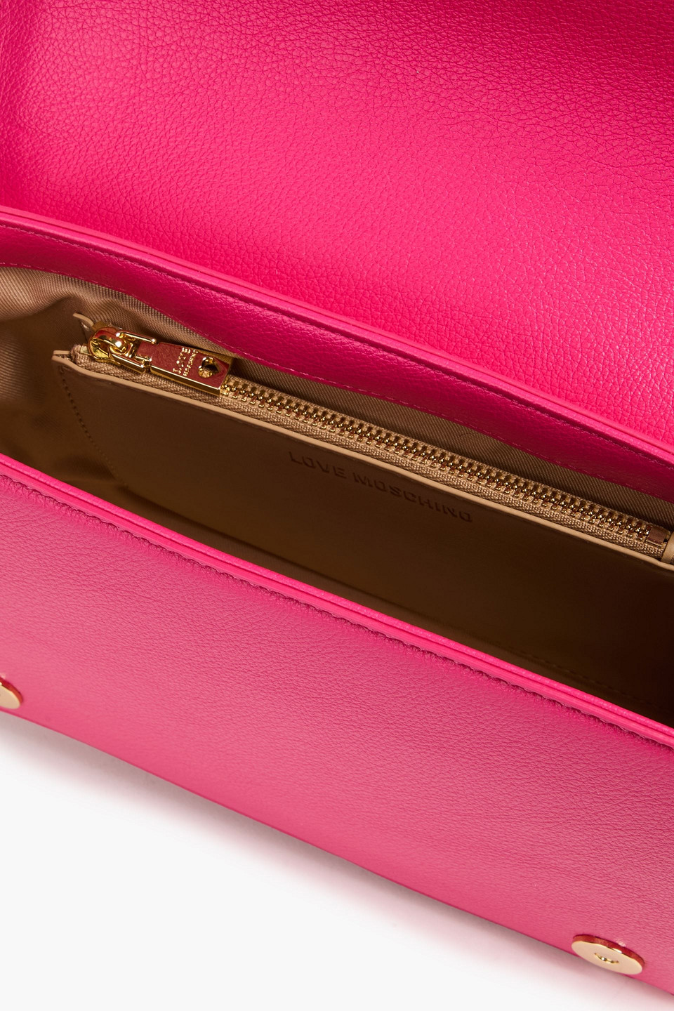 Love Moschino Chain-embellished Faux Leather Shoulder Bag In Fuchsia