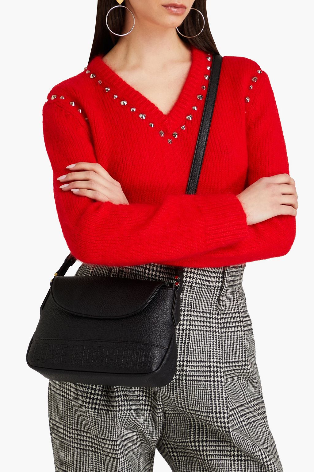 LOVE MOSCHINO حقيبة كتف من الجلد الصناعي المُحبّب