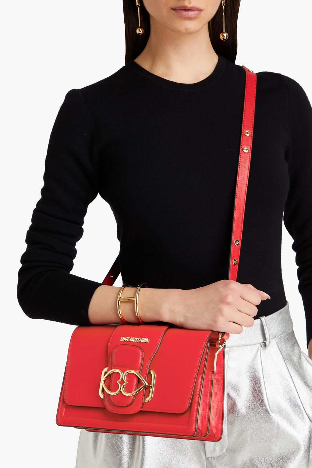 LOVE MOSCHINO حقيبة كتف من الجلد الصناعي
