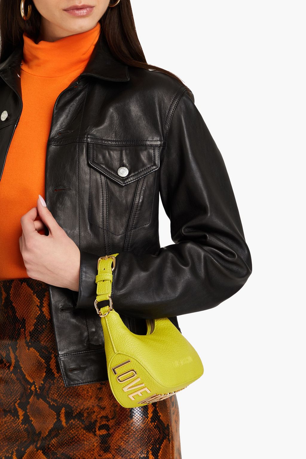 LOVE MOSCHINO Faux pebbled-leather shoulder bag