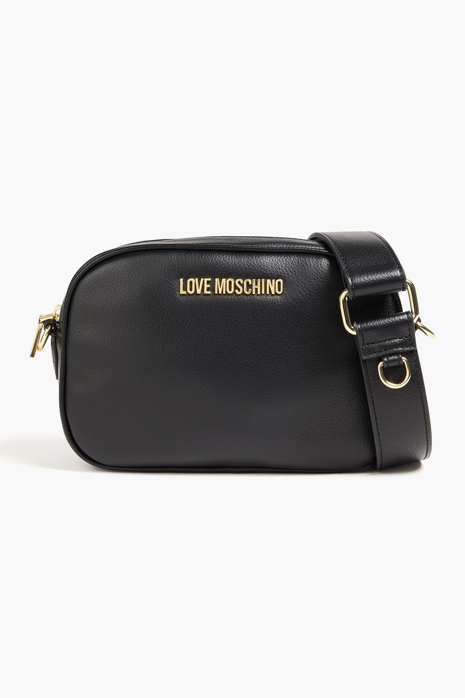 Love Moschino Faux Pebbled-leather Shoulder Bag In Black