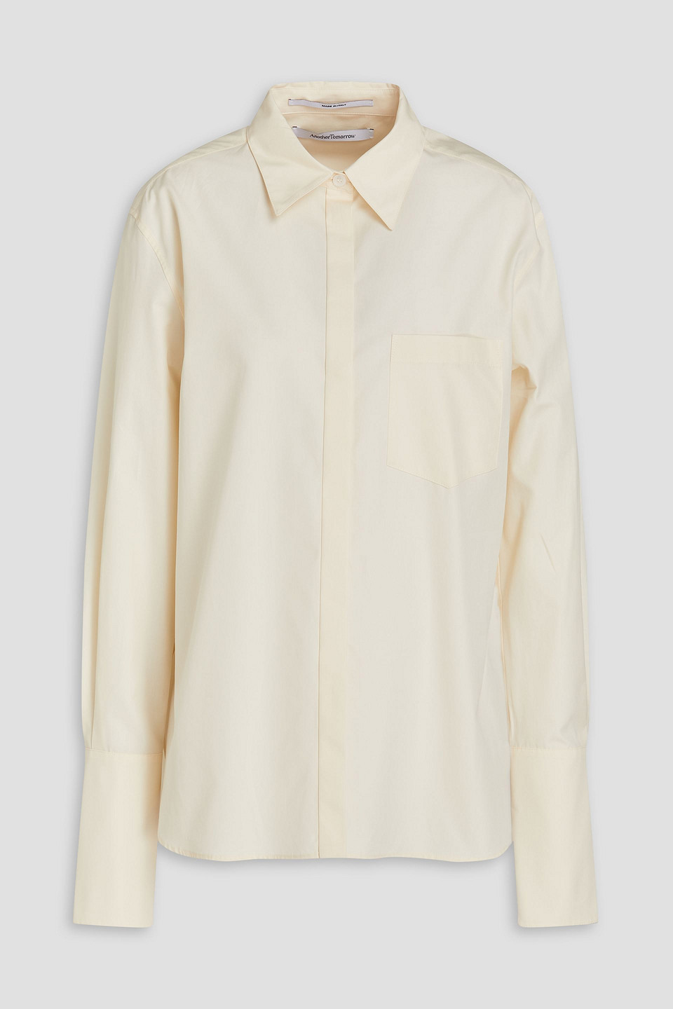 Another Tomorrow Cotton-poplin Shirt In Ecru