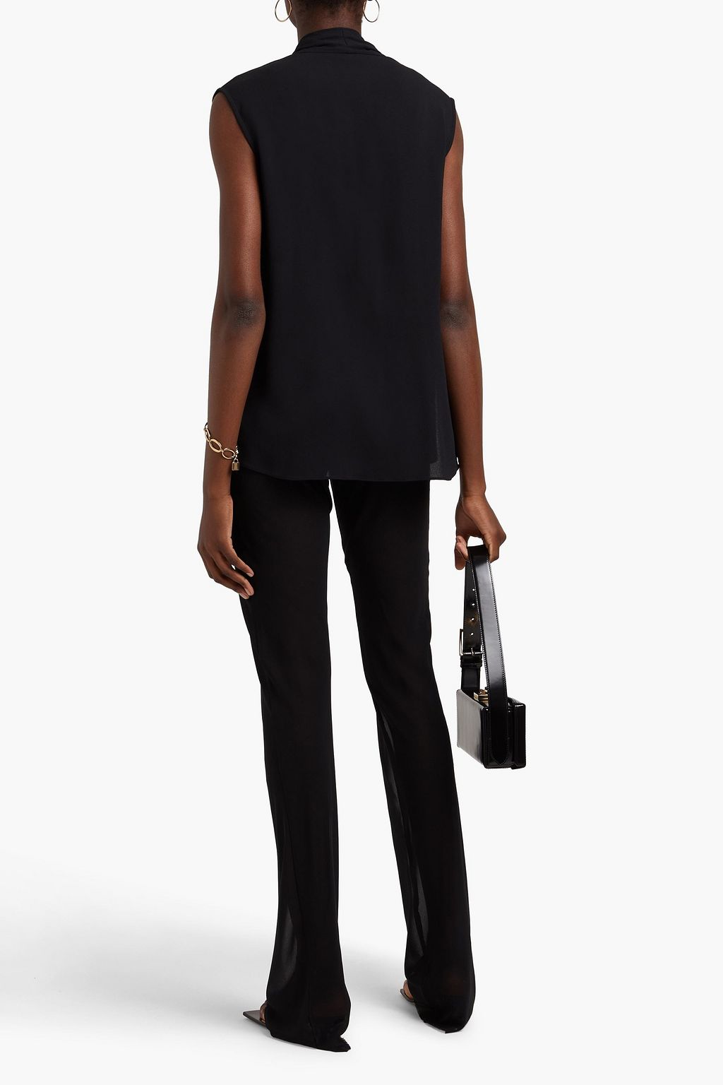 ANOTHER TOMORROW Draped crepe top