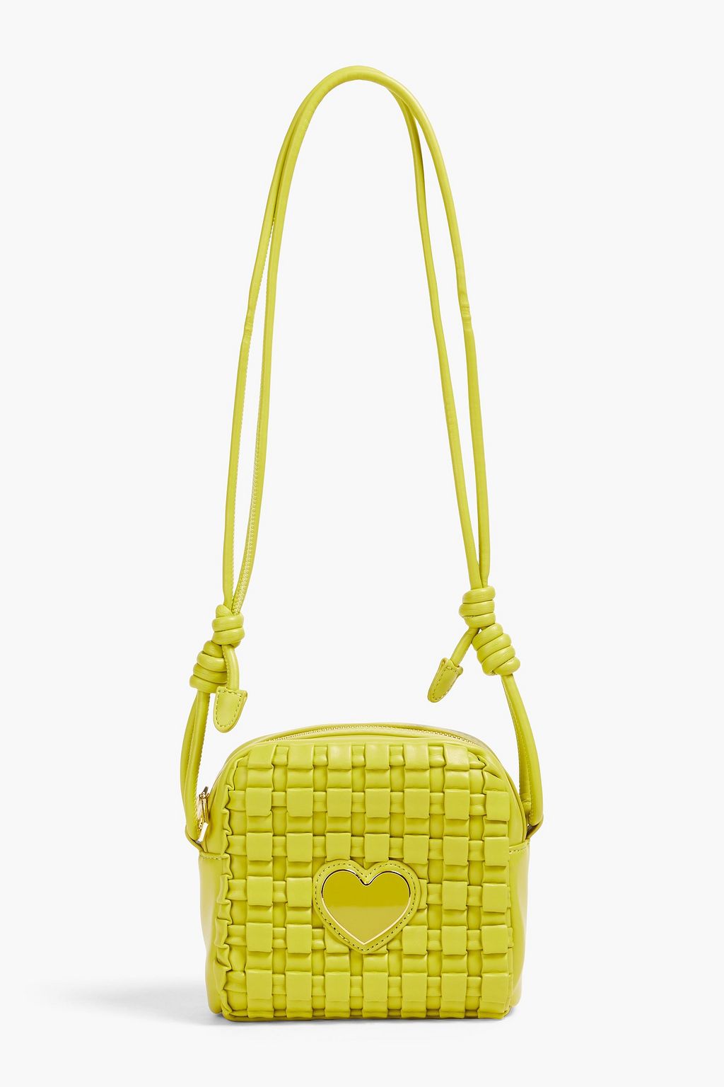 LOVE MOSCHINO Woven faux leather shoulder bag THE OUTNET