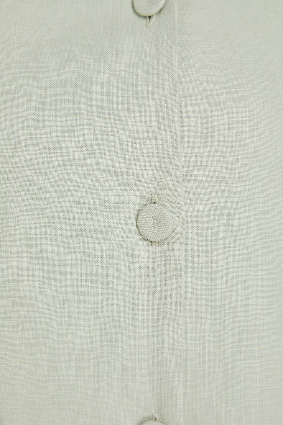 Another Tomorrow Double-breasted Linen Shirt In Mint