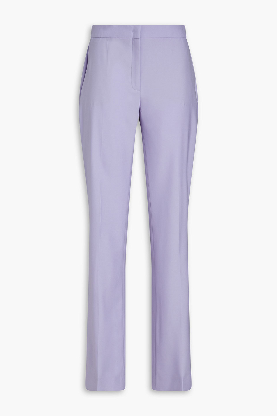 Another Tomorrow Wool Straight-leg Pants In Lilac