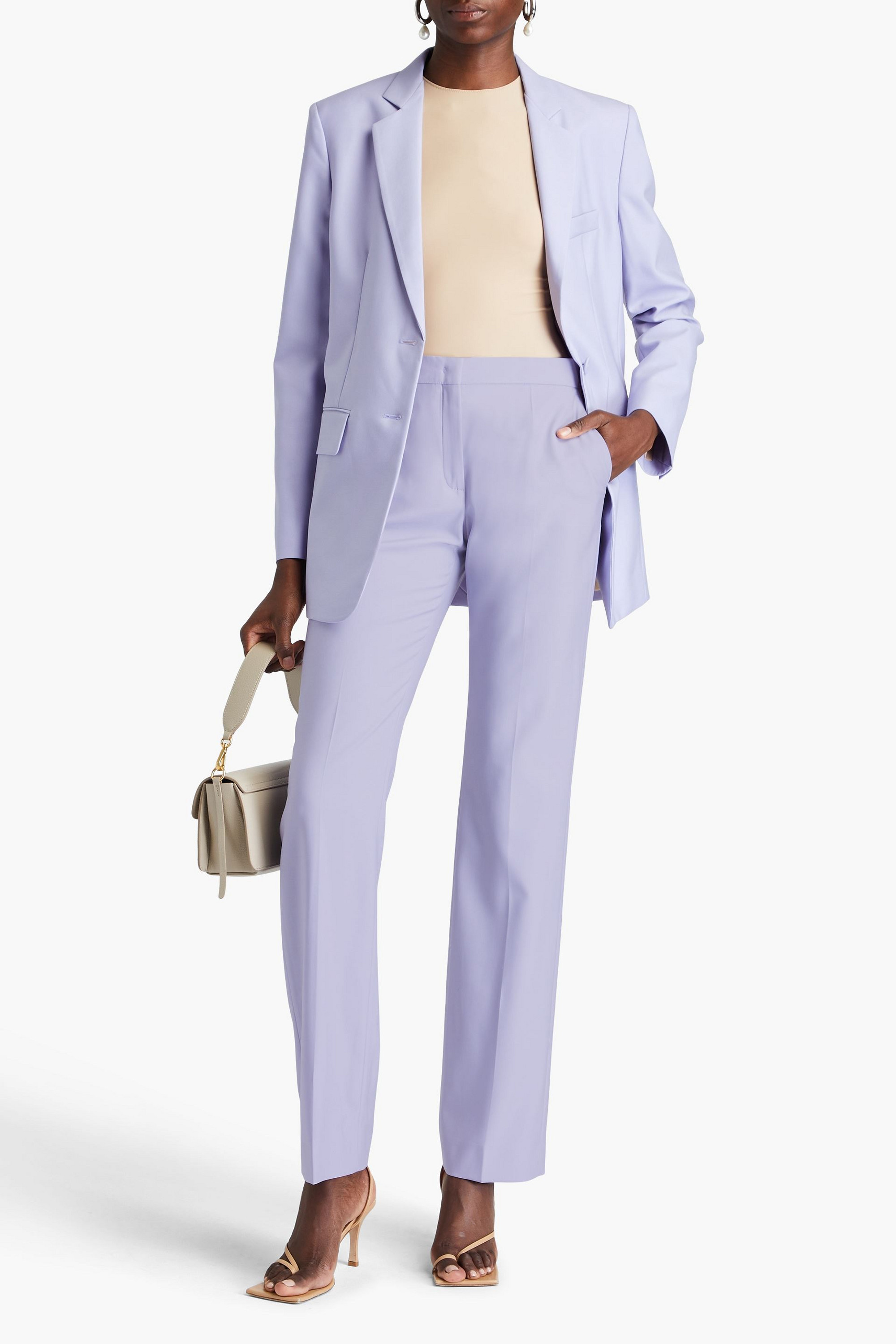 Another Tomorrow Wool straight-leg pants