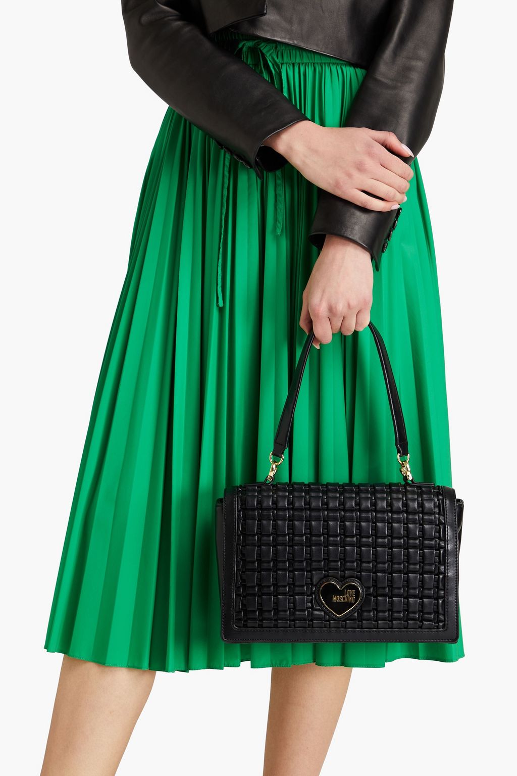 LOVE MOSCHINO Woven faux leather shoulder bag